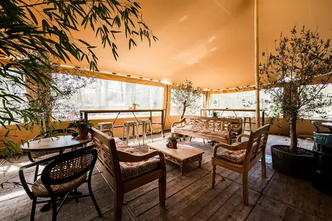 Premium terrace tent setup