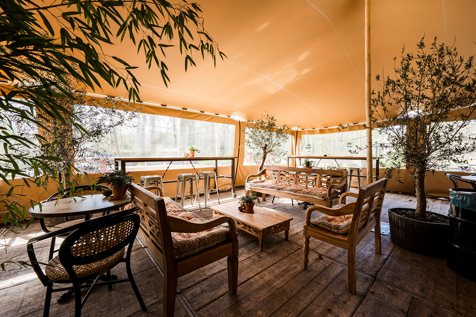 Premium terrace tent setup