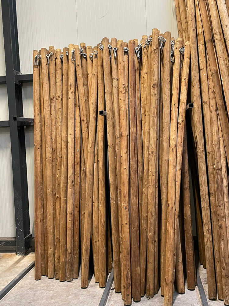 Wooden tent poles